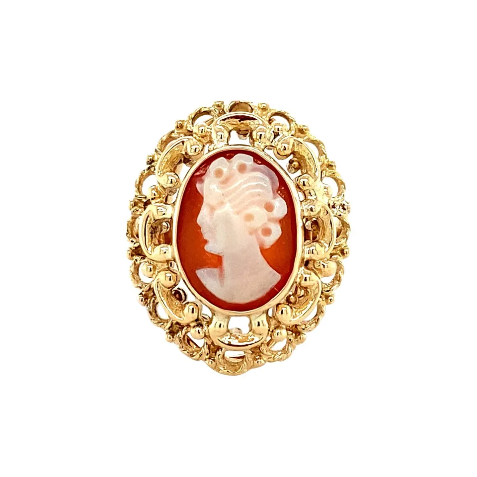 Vintage 14K Gold Ring with Cameo
