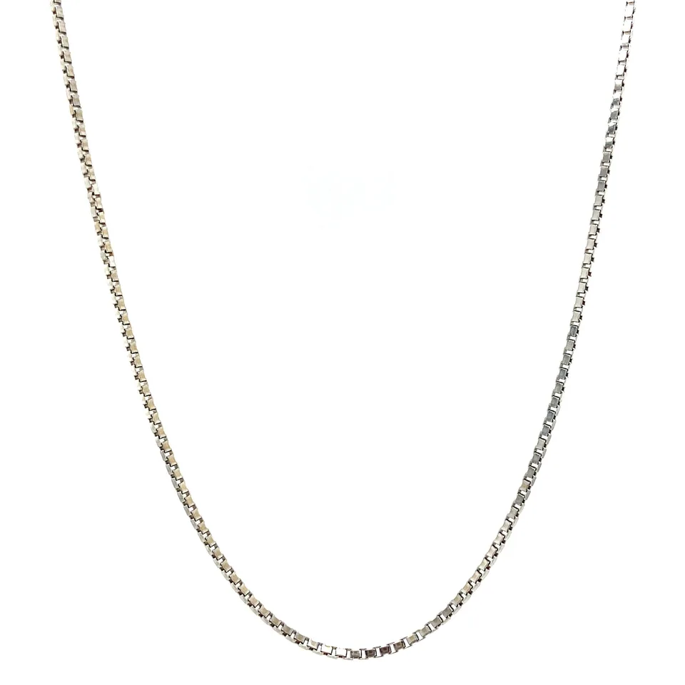 Vintage 18K White Gold Long Necklace Venetian 40.5 cm