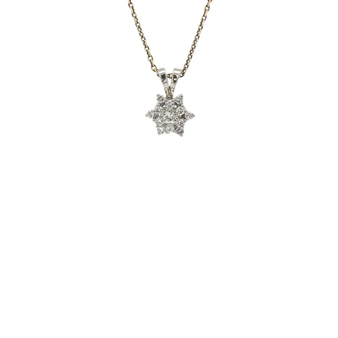 Vintage 14K White Gold Pendant with Diamond