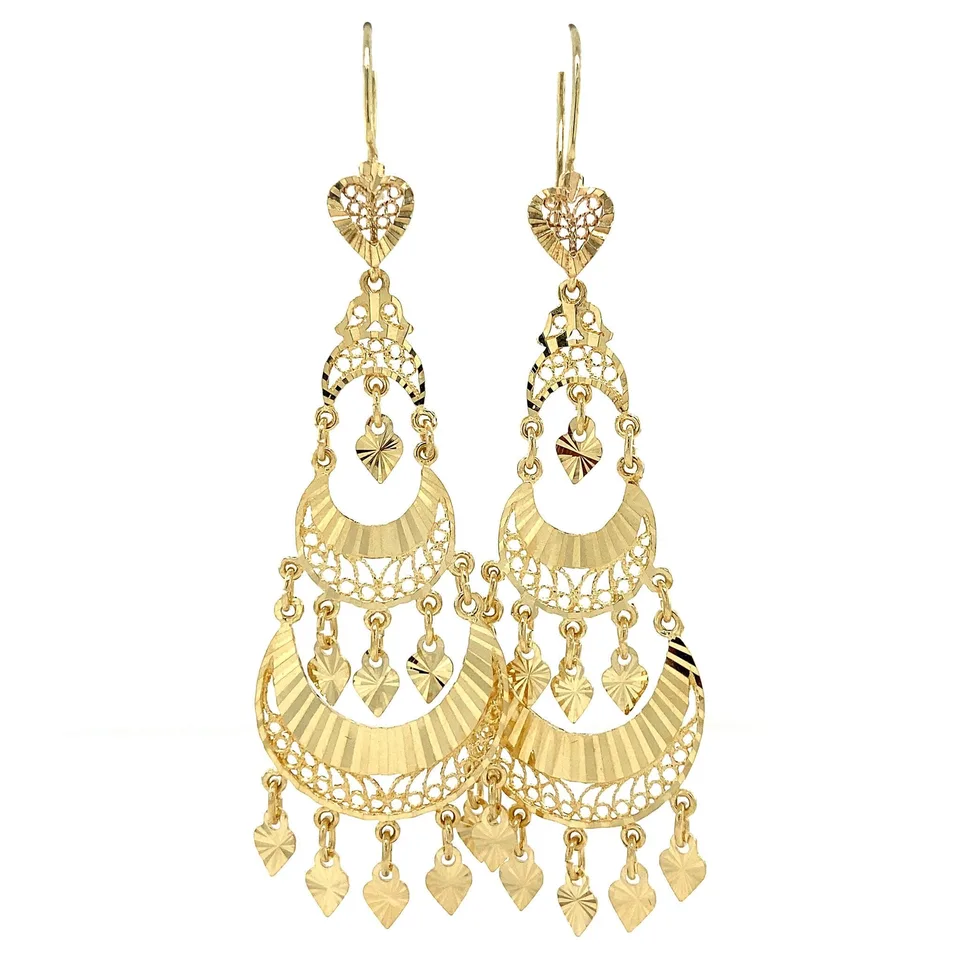 Vintage 14K Gold Drop Earrings Fancy