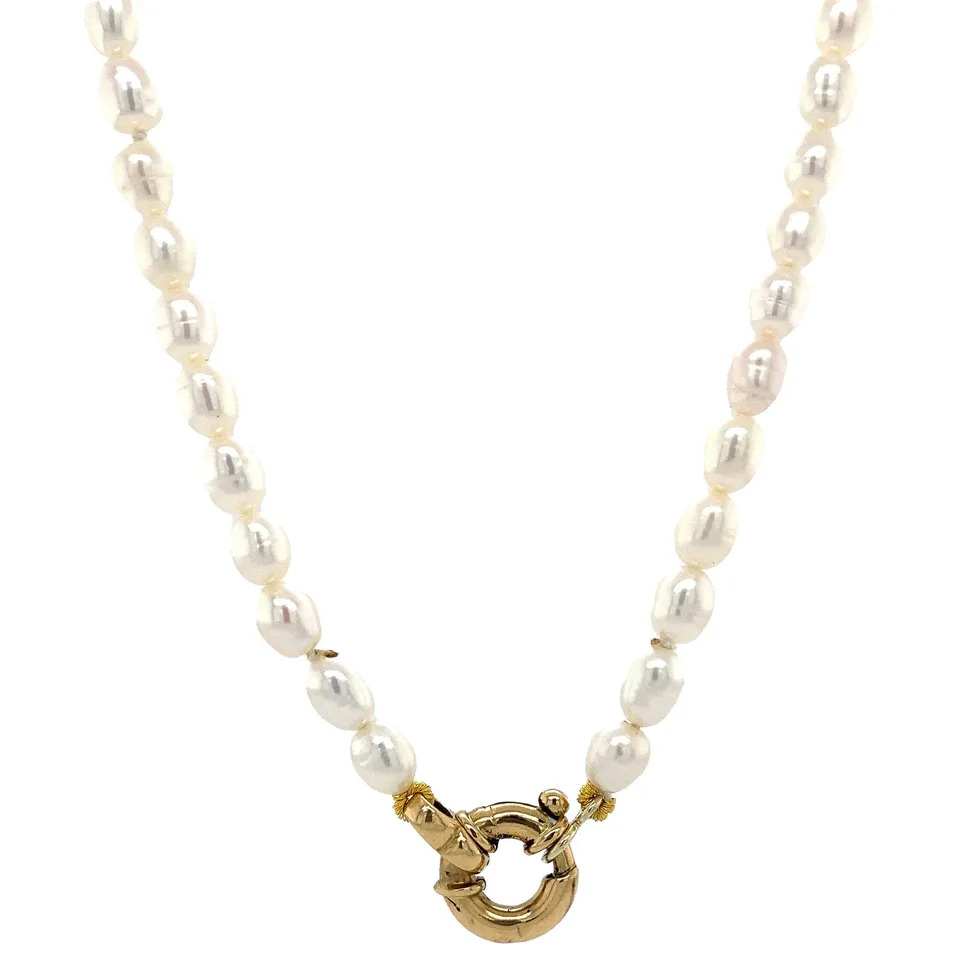 Vintage Pearl Necklace with 14K Gold Clasp 39 cm