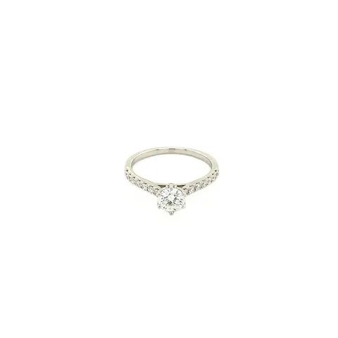 Vintage 18K White Gold Ring with Diamond