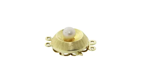 Vintage 14K Gold Decorative Lock with Freshwater Pearl Necklace