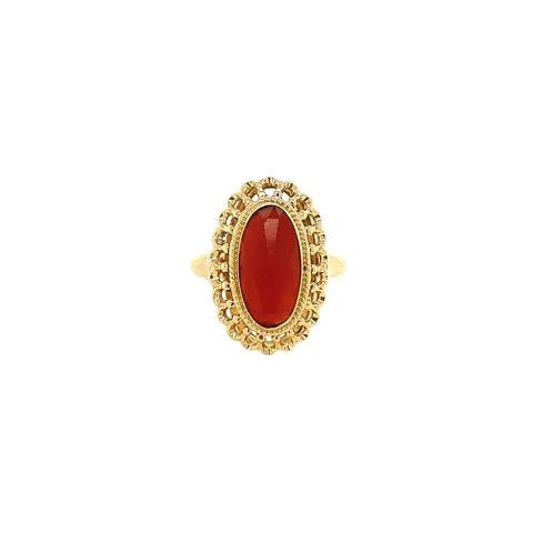 Vintage 14K Gold Ring with Carnelian