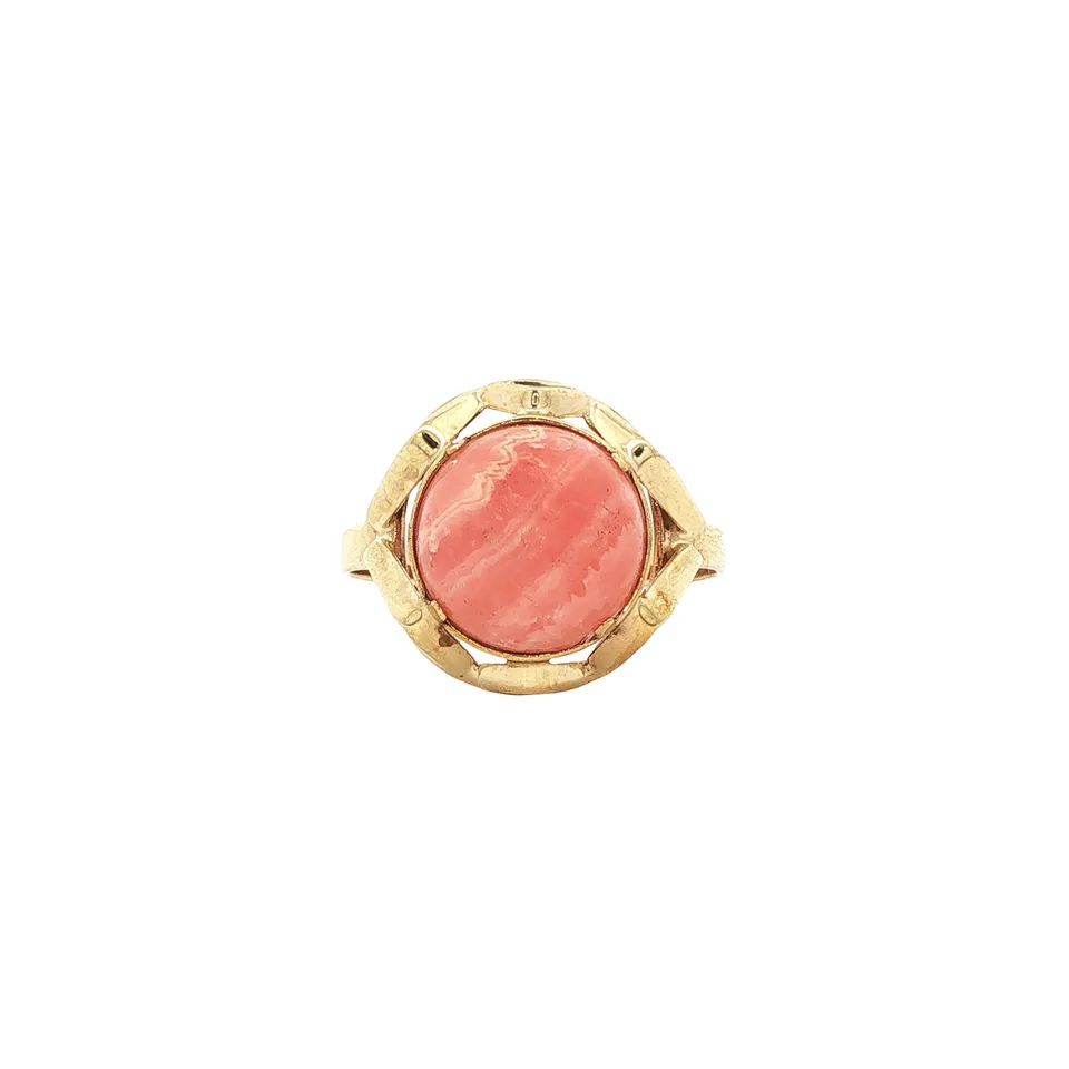 Vintage 9K Gold Ring with Rhodochrosite