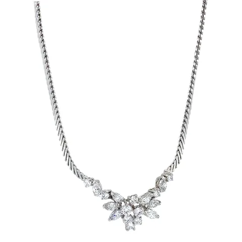 Vintage 14K White Gold Necklace with Diamond