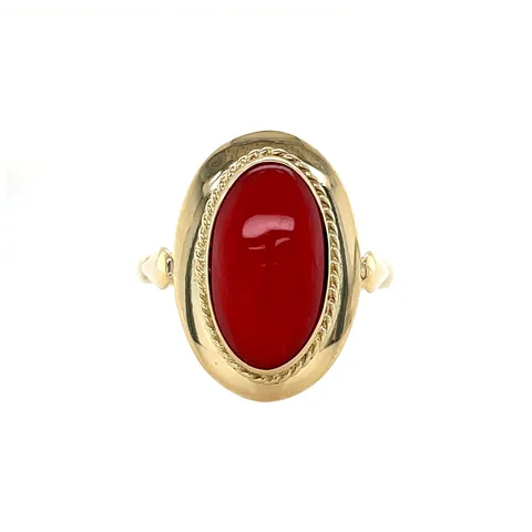 Vintage 14K Gold Ring with Red Coral