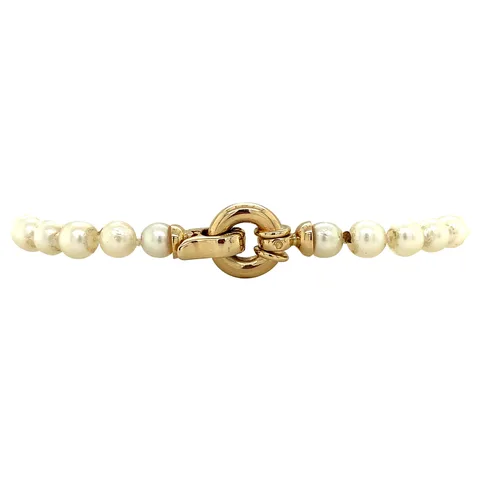 Vintage Pearl Bracelet with 14K Gold Clasp 18.5 cm