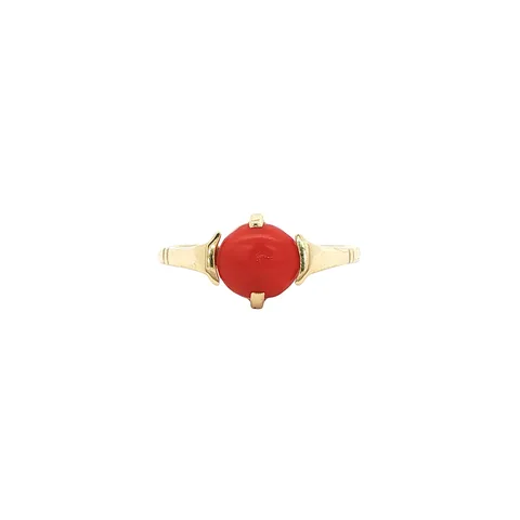 Vintage 14K Gold Ring with Red Coral
