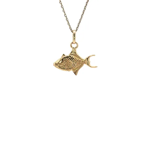 Vintage 18K Gold Fish Pendant