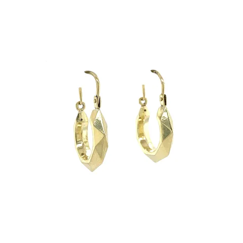 Vintage 14K Gold Fancy Hoop Earrings