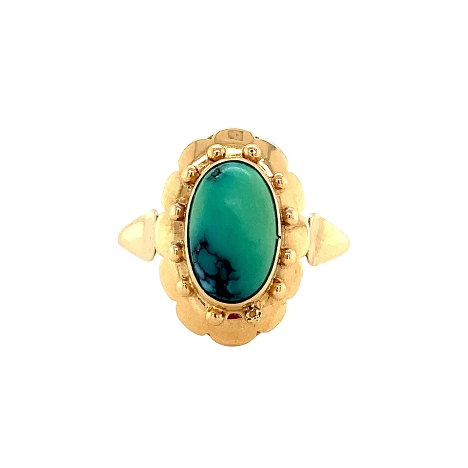 Vintage 14K Gold Ring with Turquoise
