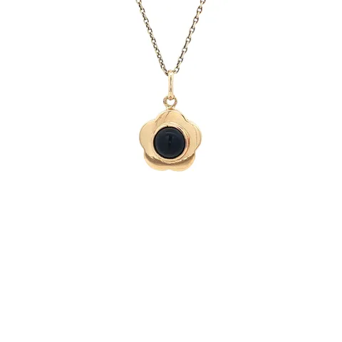 Vintage 18K Gold Pendant with Lapis Lazuli