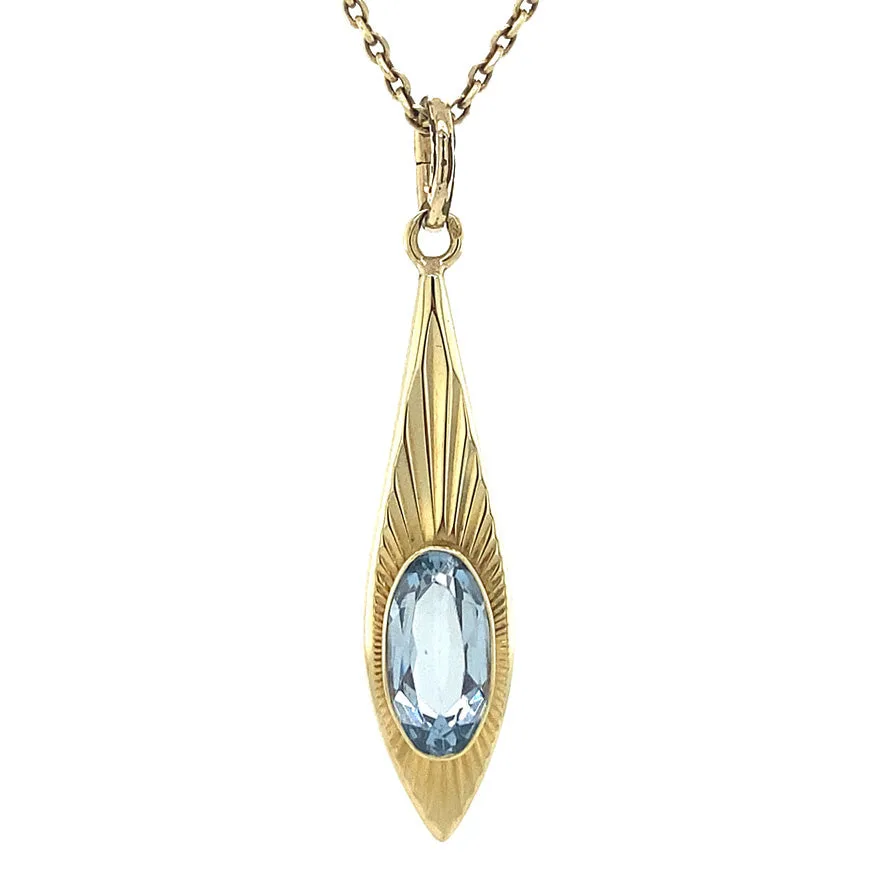 Vintage 14K Gold Pendant with Spinel