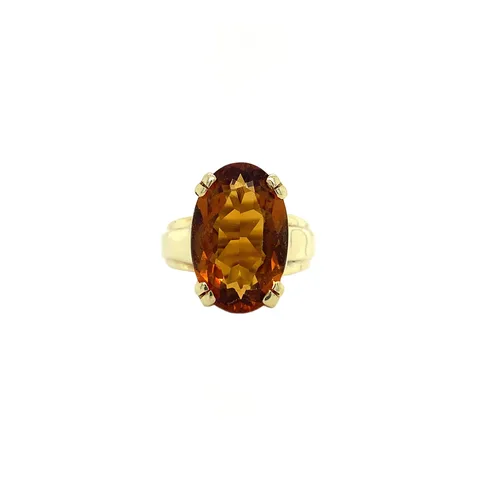 Vintage 14K Gold Ring with Madeira Citrine
