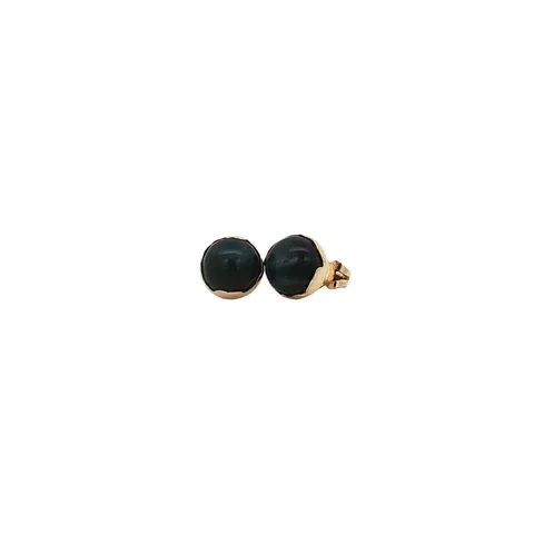Vintage 14K Gold Stud Earrings with Labradorite