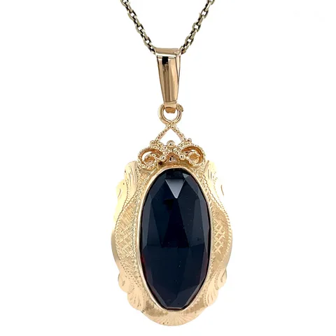 Vintage 14K Gold Pendant with Garnet