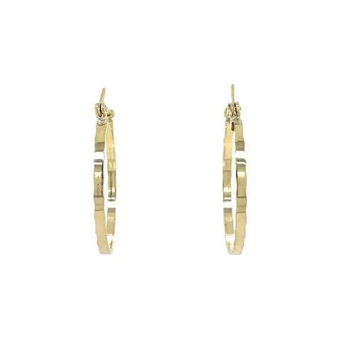 Vintage 14K Gold Fancy Hoop Earrings