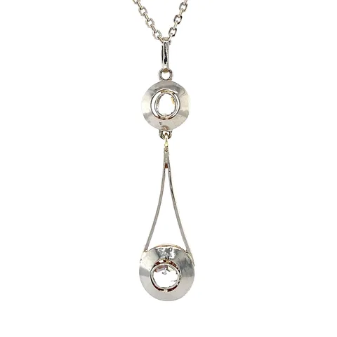 Vintage 14K Tricolor Gold Pendant with Diamond