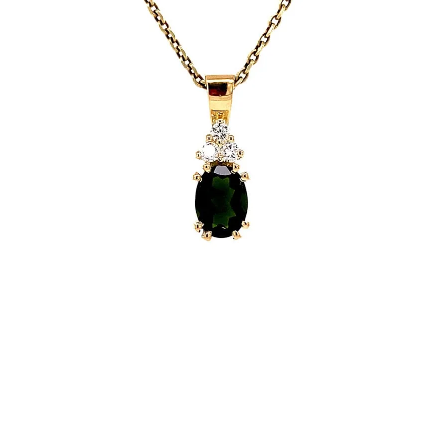 Vintage Audrey 14K Gold Pendant, Forest