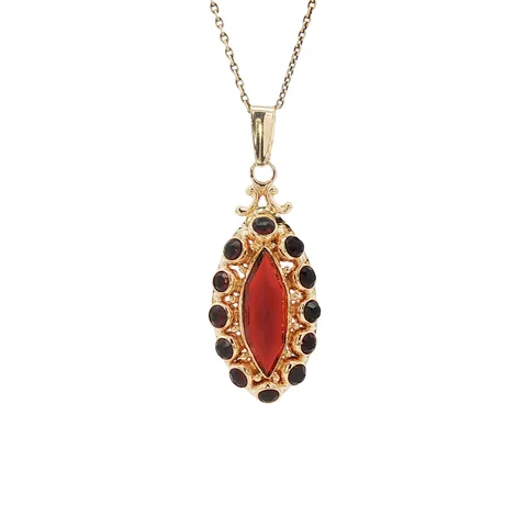 Vintage 14K Gold Pendant with Garnet