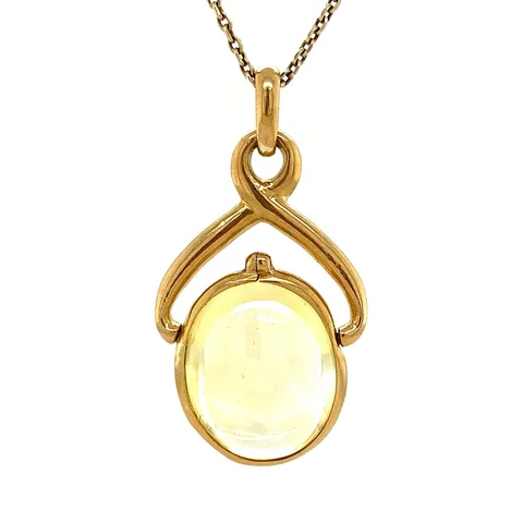 Vintage 20K Gold Pendant with Yellow Colored Stone