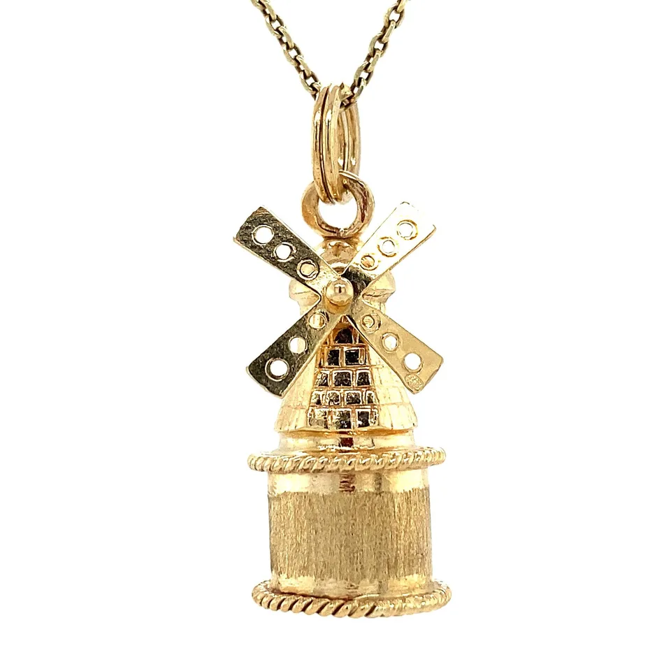 Vintage 14K Gold Pendant Nederlandse Windmolen