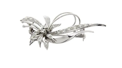 Vintage 14K Gold Brooch with 0.81 ct Diamond