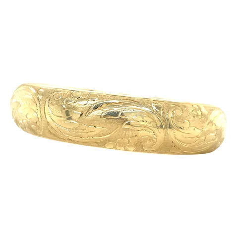 Vintage 14K Gold Bangle with Engraving