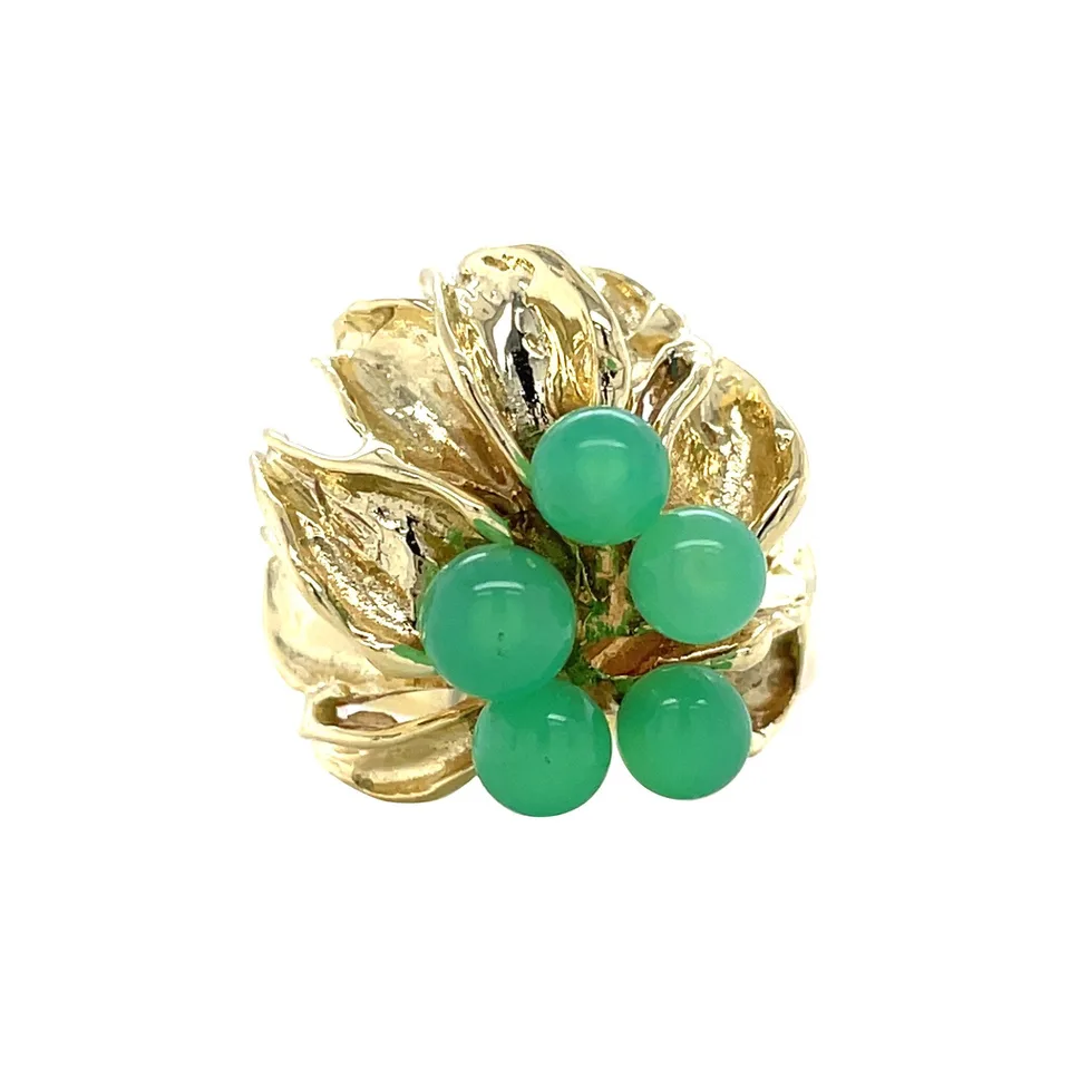 Vintage 14K Gold Ring with Chrysoprase