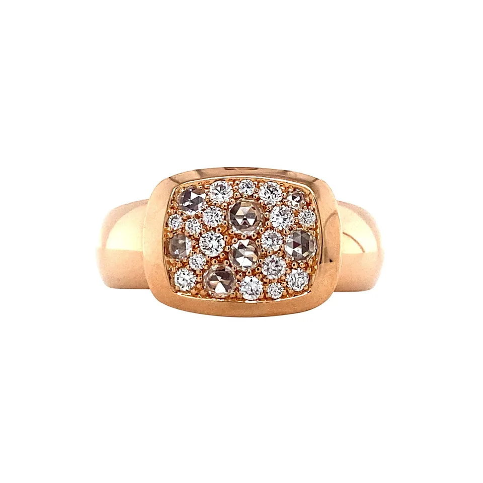 Vintage 18K Rose Gold Ring with Diamond