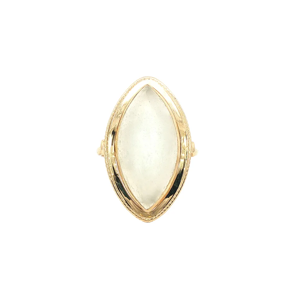 Vintage 14K Gold Ring with Kattenoog Moonstone
