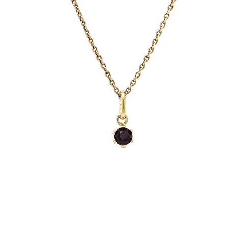 Vintage 14K Gold Solitaire Pendant with Garnet