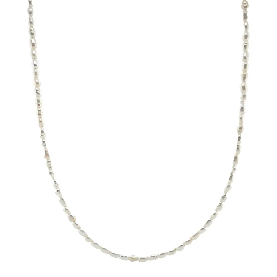 Vintage Pearl Necklace with 14K Gold Clasp 40.5 cm