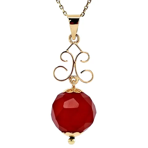 Vintage 14K Gold Pendant with Carnelian