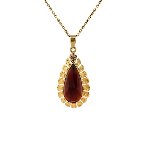 Vintage 14K Gold Pendant with Garnet