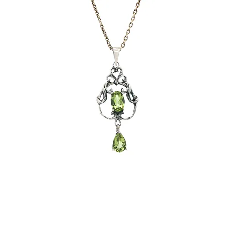 Vintage Sterling Silver Pendant with Peridot