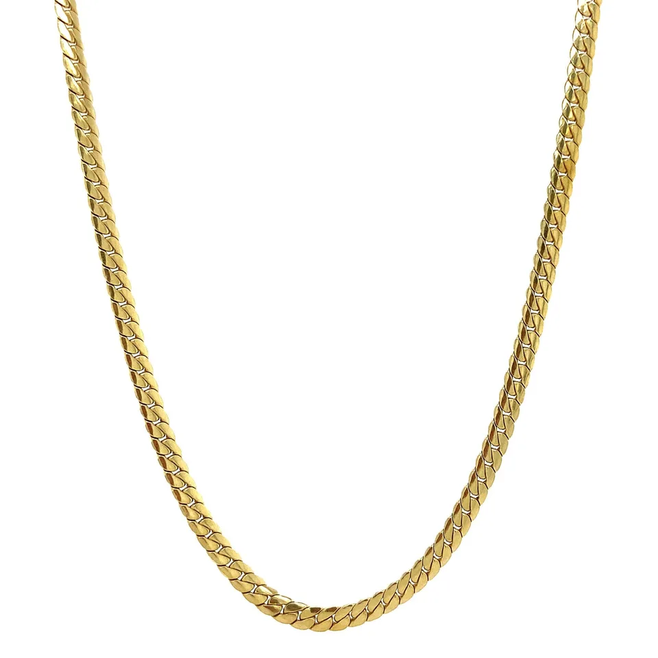 Vintage 14K Gold Necklace Flat Curb 42.5 cm