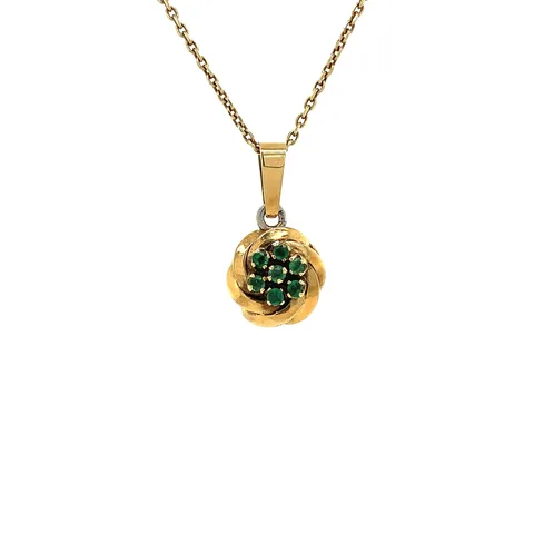 Vintage 14K Gold Pendant with Emerald