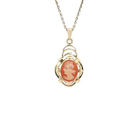 Vintage 14K Gold Pendant with Cameo