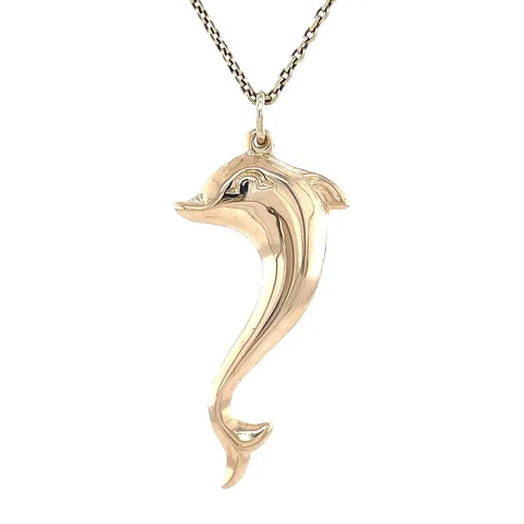 Vintage 14K Gold Dolphin Pendant
