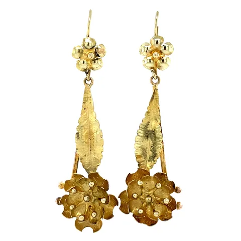 Vintage 14K Gold Fancy Drop Earrings
