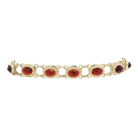 Vintage 14K Gold Bracelet with Garnet
