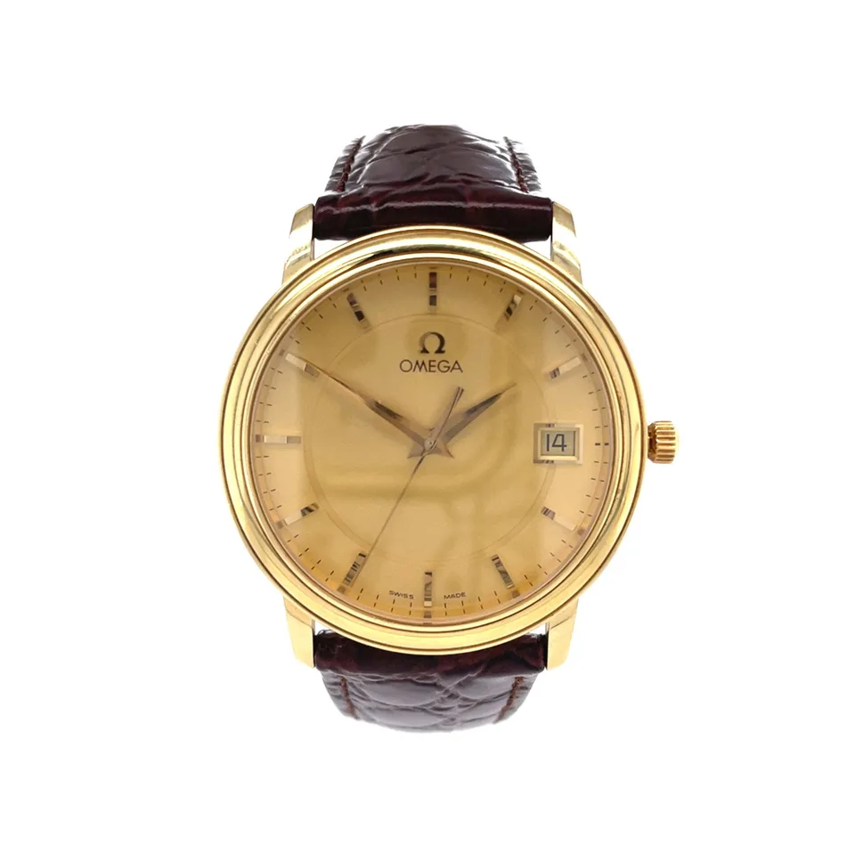 Vintage Omega Quartz 18K Gold Watch