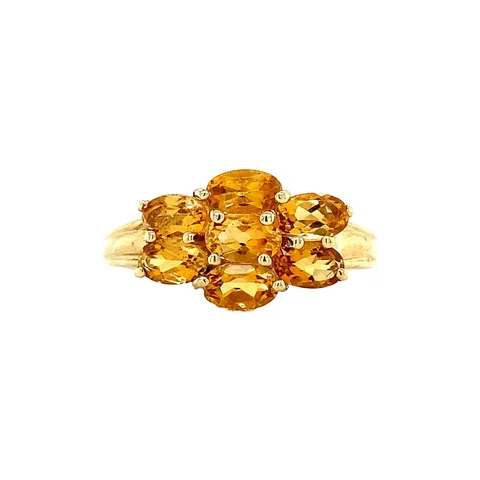 Vintage 9K Gold Ring with Citrine
