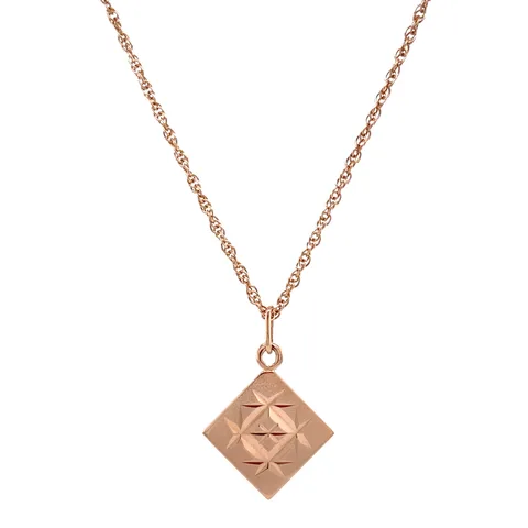 Vintage 14K Rose Gold Rope Necklace with Pendant