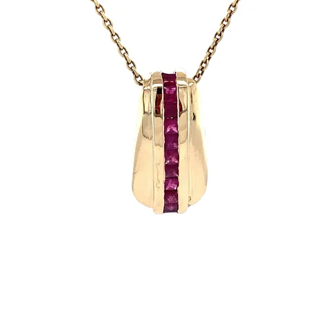 Vintage 14K Gold Pendant with Ruby