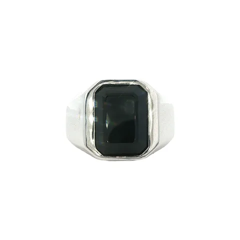 Vintage Sterling Silver Ring with Onyx