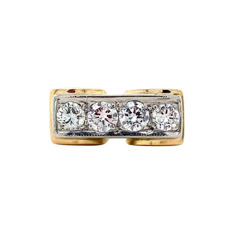 Vintage 14K Gold Half Eternity Ring with Diamond