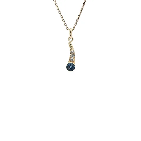 Vintage 8K Gold Pendant with Topaz and Diamond